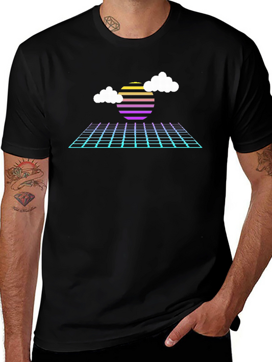 Retro Sunset Grid T-Shirt