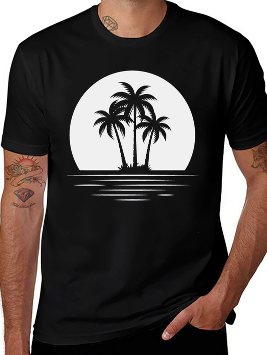 Palm Tree Sunset Graphic Tee - Island Vibes T-Shirt