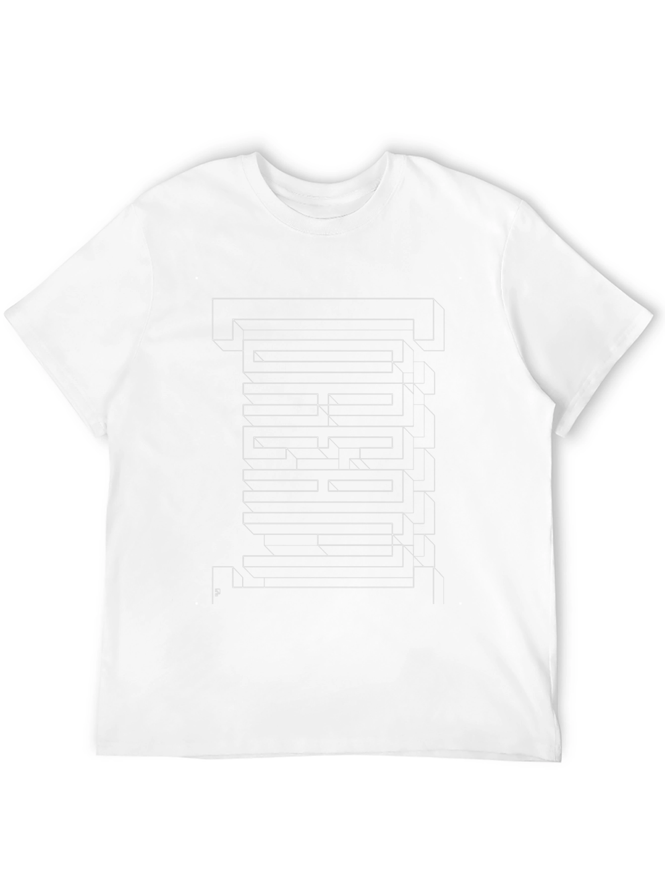 Abstract Maze Graphic Tee - Modern Casual Wear
