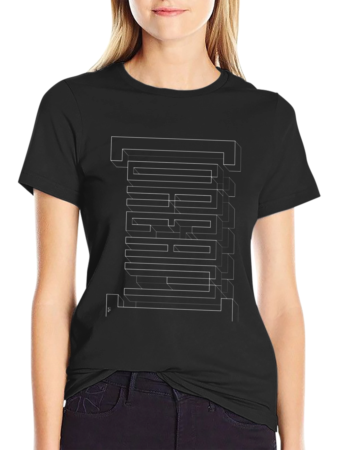 Abstract Maze Graphic Tee - Modern Casual Wear