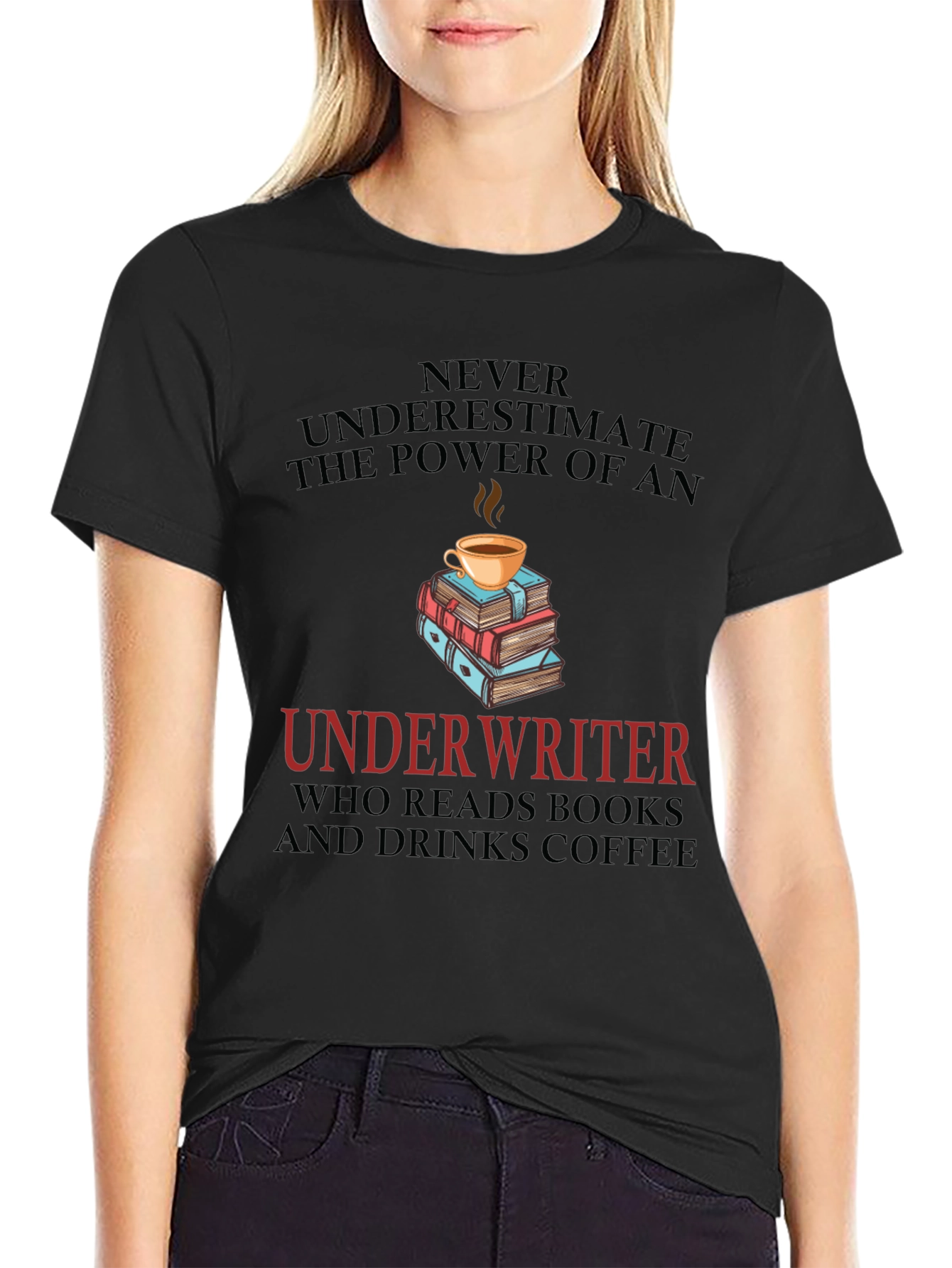 Underwriter Coffee & Books Graphic T-Shirt