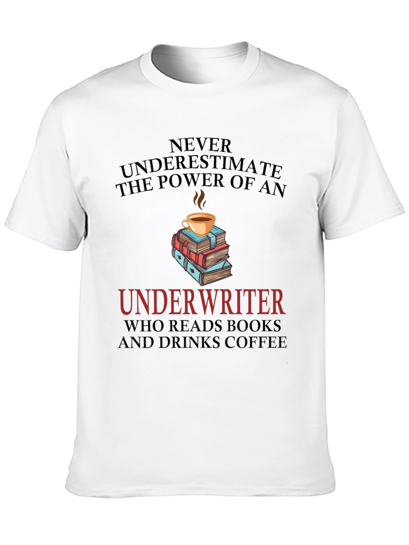 Underwriter Coffee & Books Graphic T-Shirt