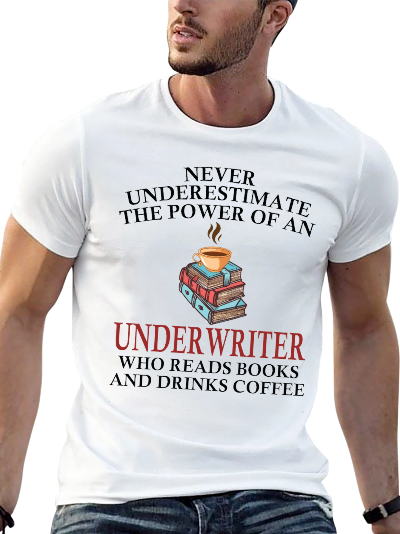 Underwriter Coffee & Books Graphic T-Shirt