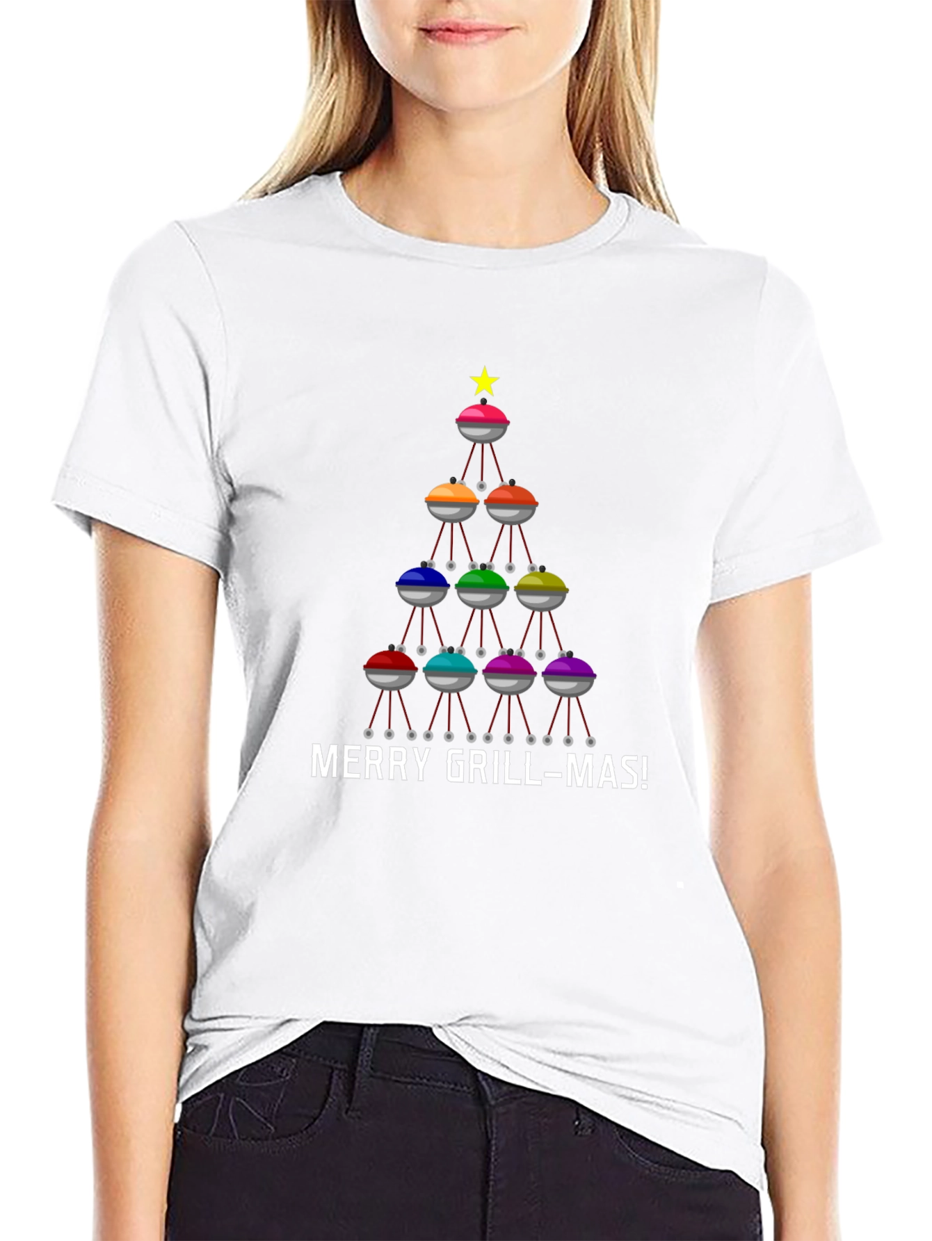 Merry Grill-mas T-Shirt - BBQ Christmas Tree