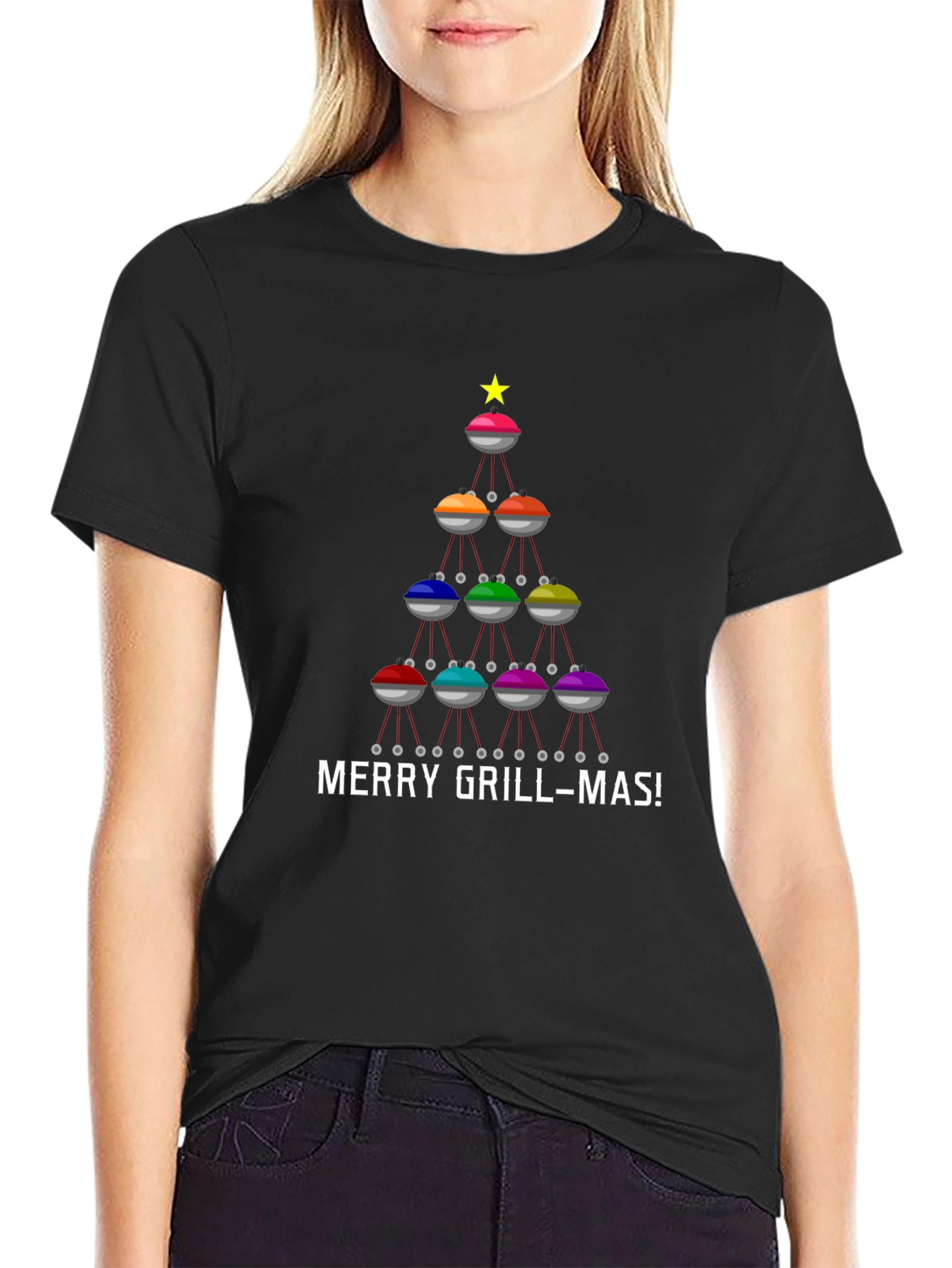 Merry Grill-mas T-Shirt - BBQ Christmas Tree