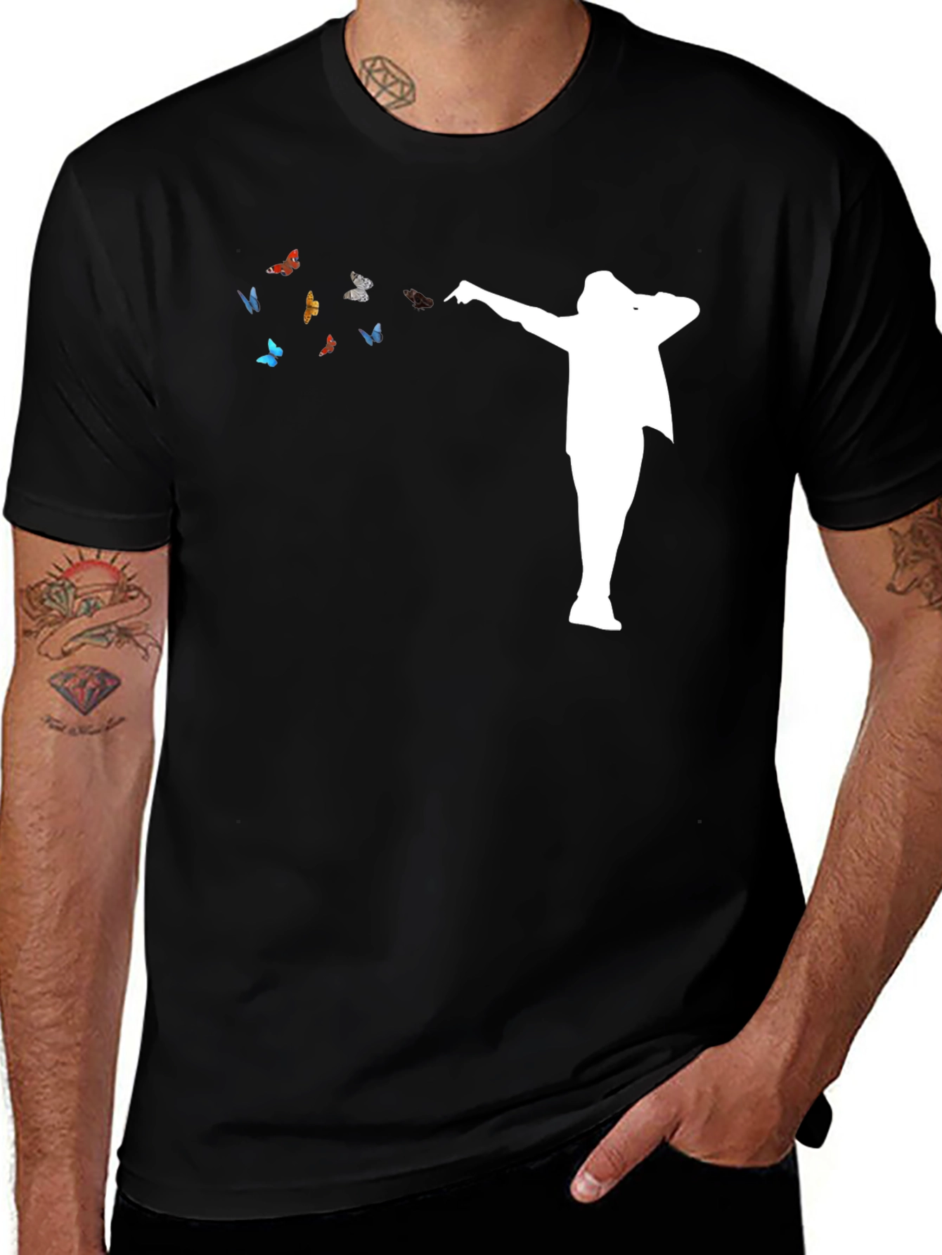 Michael Jackson Butterflies Black T-Shirt