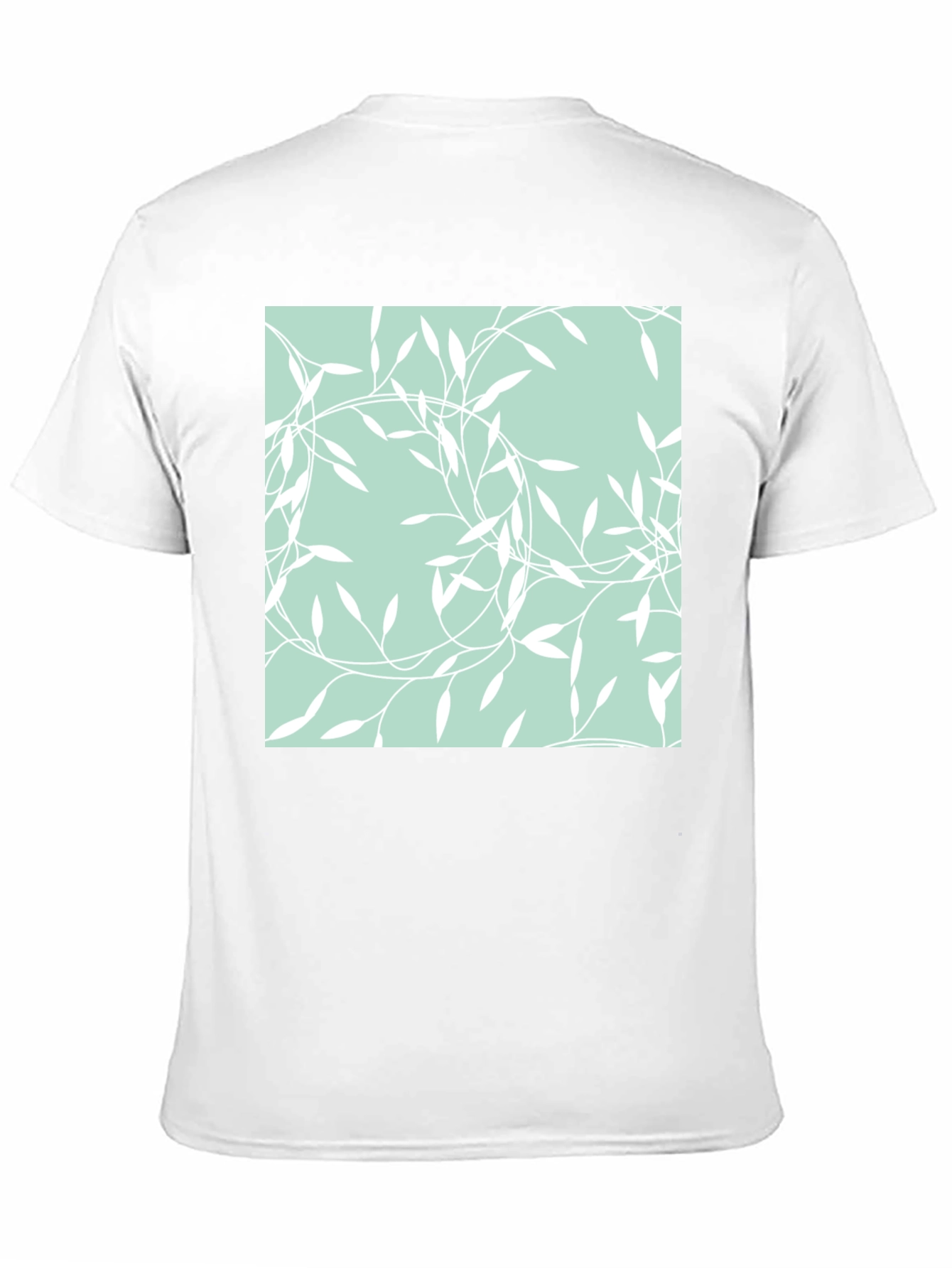 Stylish Black T-Shirt with Leafy Pattern