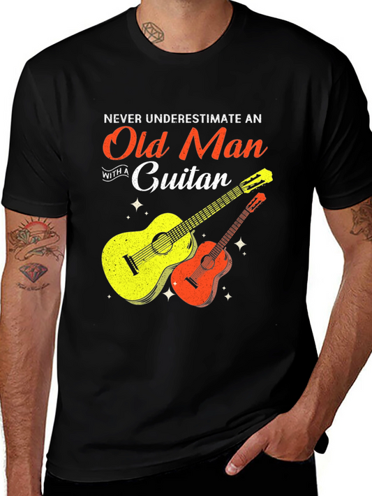 Old Man Guitar T-Shirt - Music Lover Tee