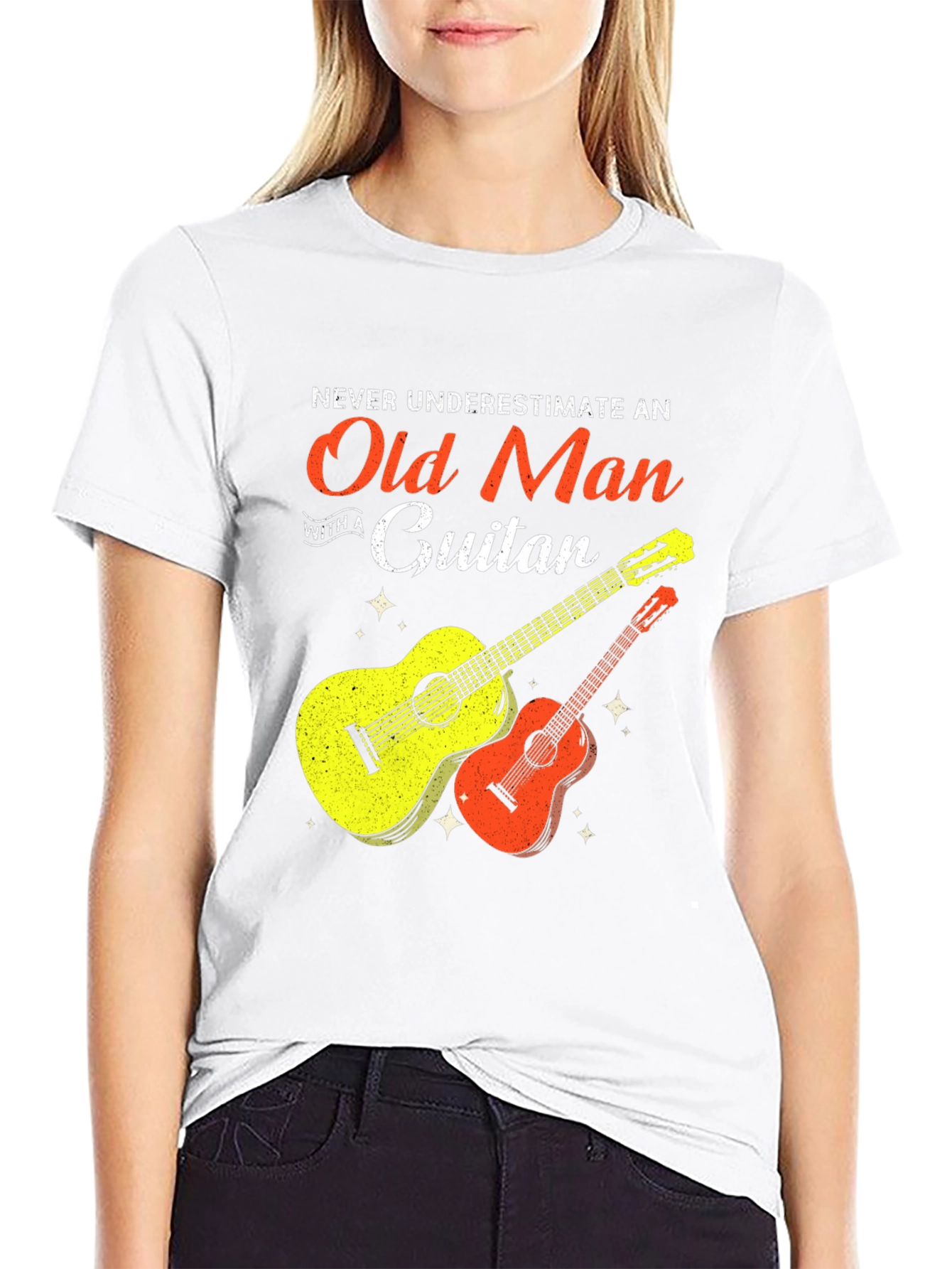 Old Man Guitar T-Shirt - Music Lover Tee