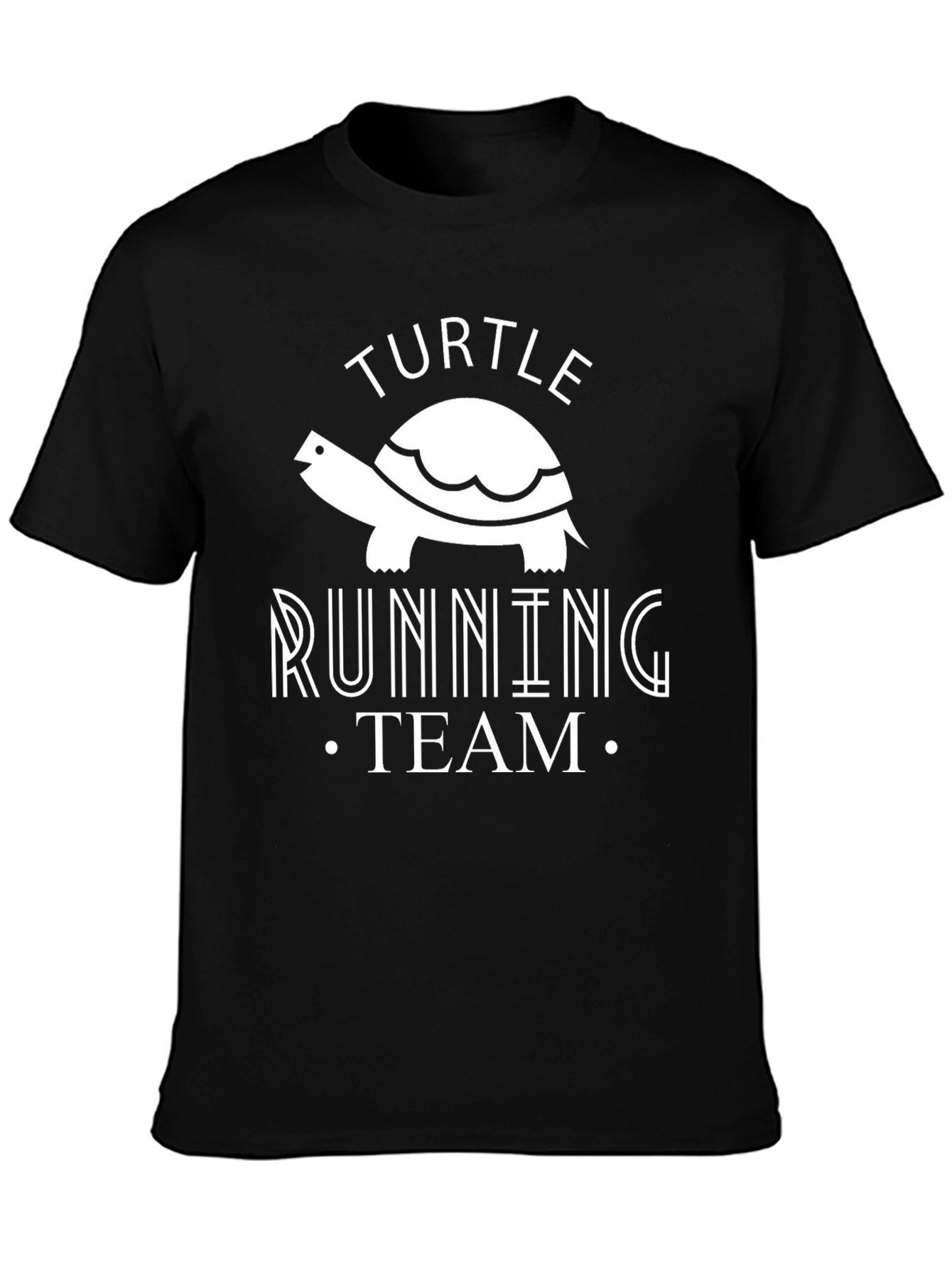 Turtle Running Team Graphic Tee - Black Cotton Shirt