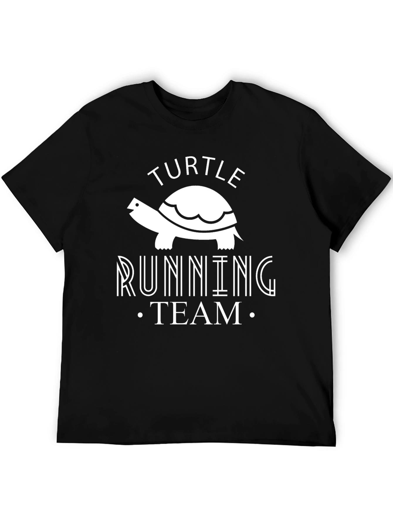 Turtle Running Team Graphic Tee - Black Cotton Shirt
