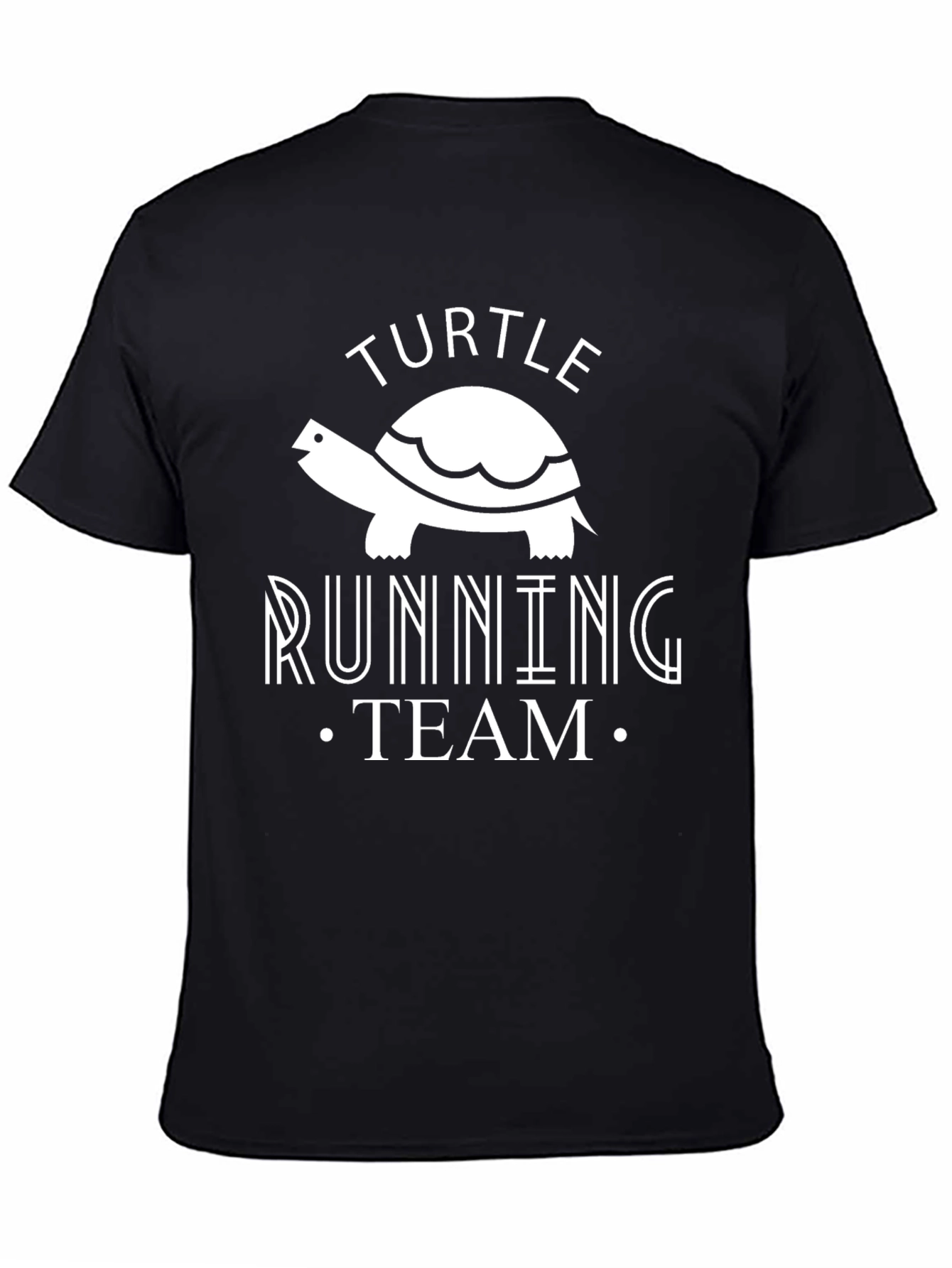 Turtle Running Team Graphic Tee - Black Cotton Shirt