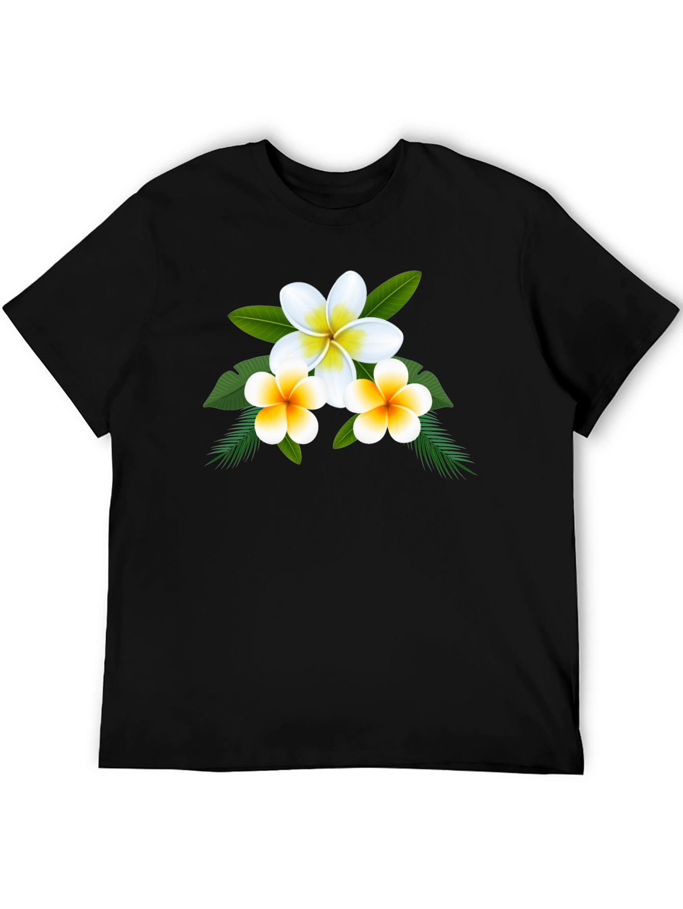 Floral Plumeria Graphic Tee - Soft Cotton Blend