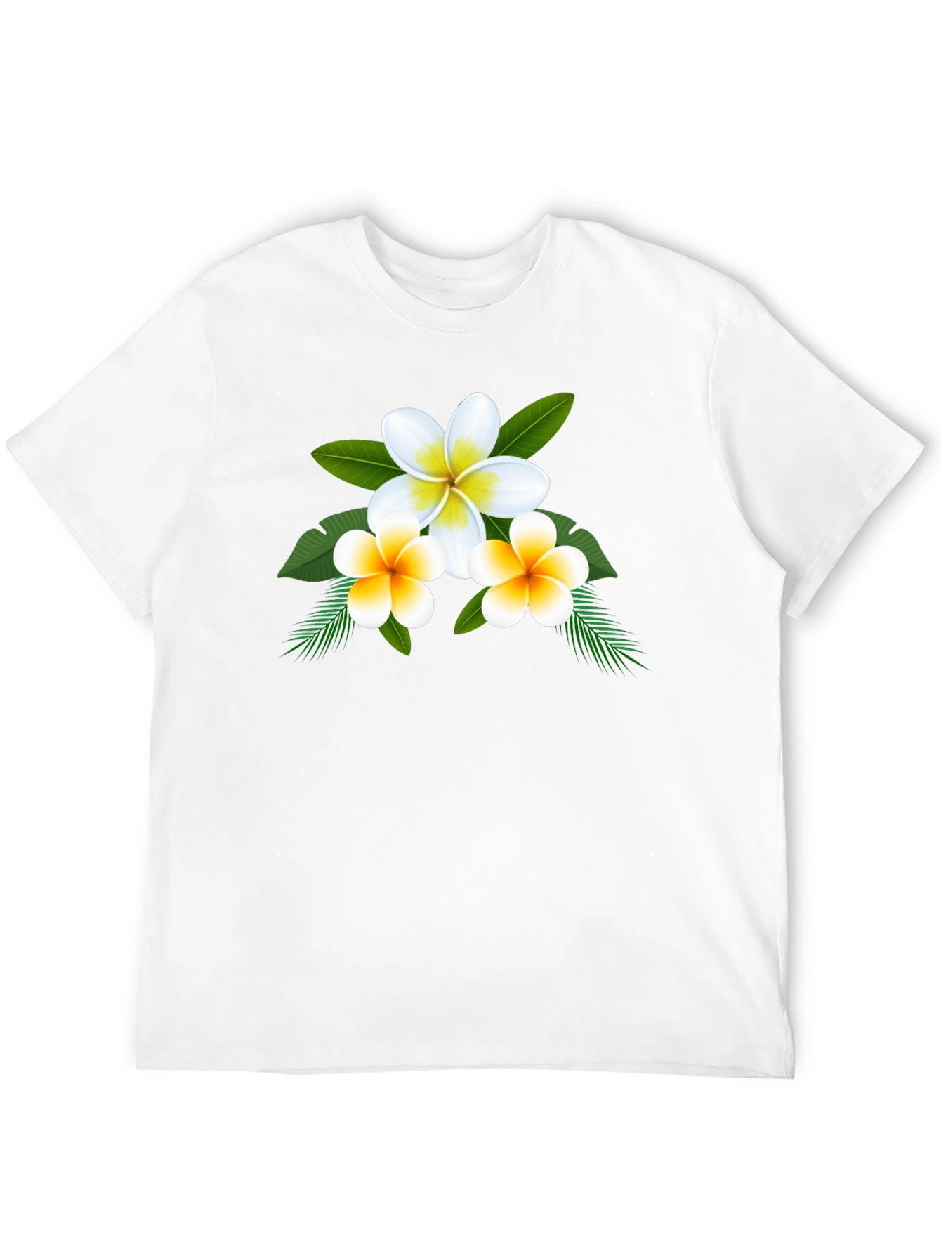 Floral Plumeria Graphic Tee - Soft Cotton Blend