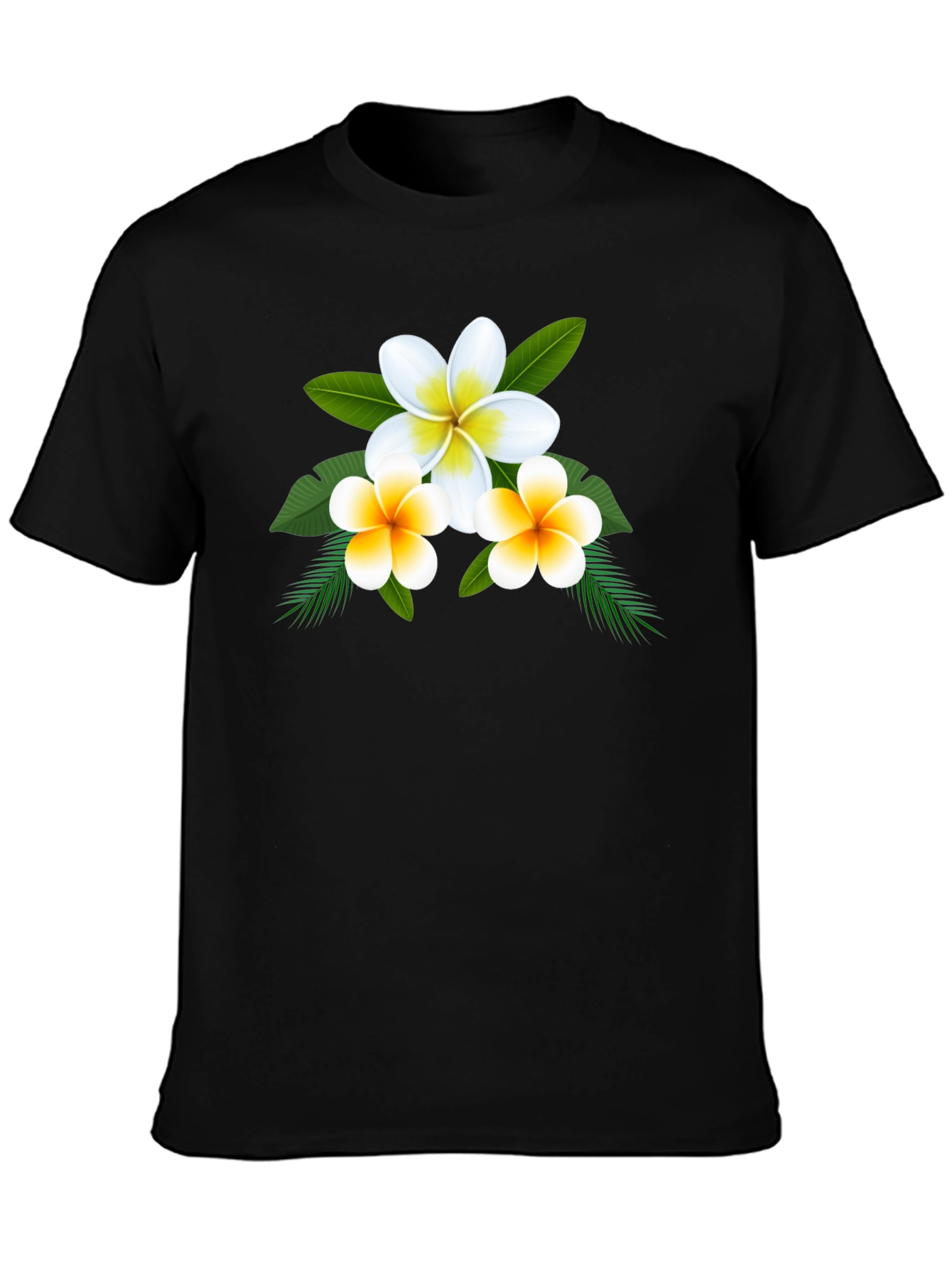 Floral Plumeria Graphic Tee - Soft Cotton Blend