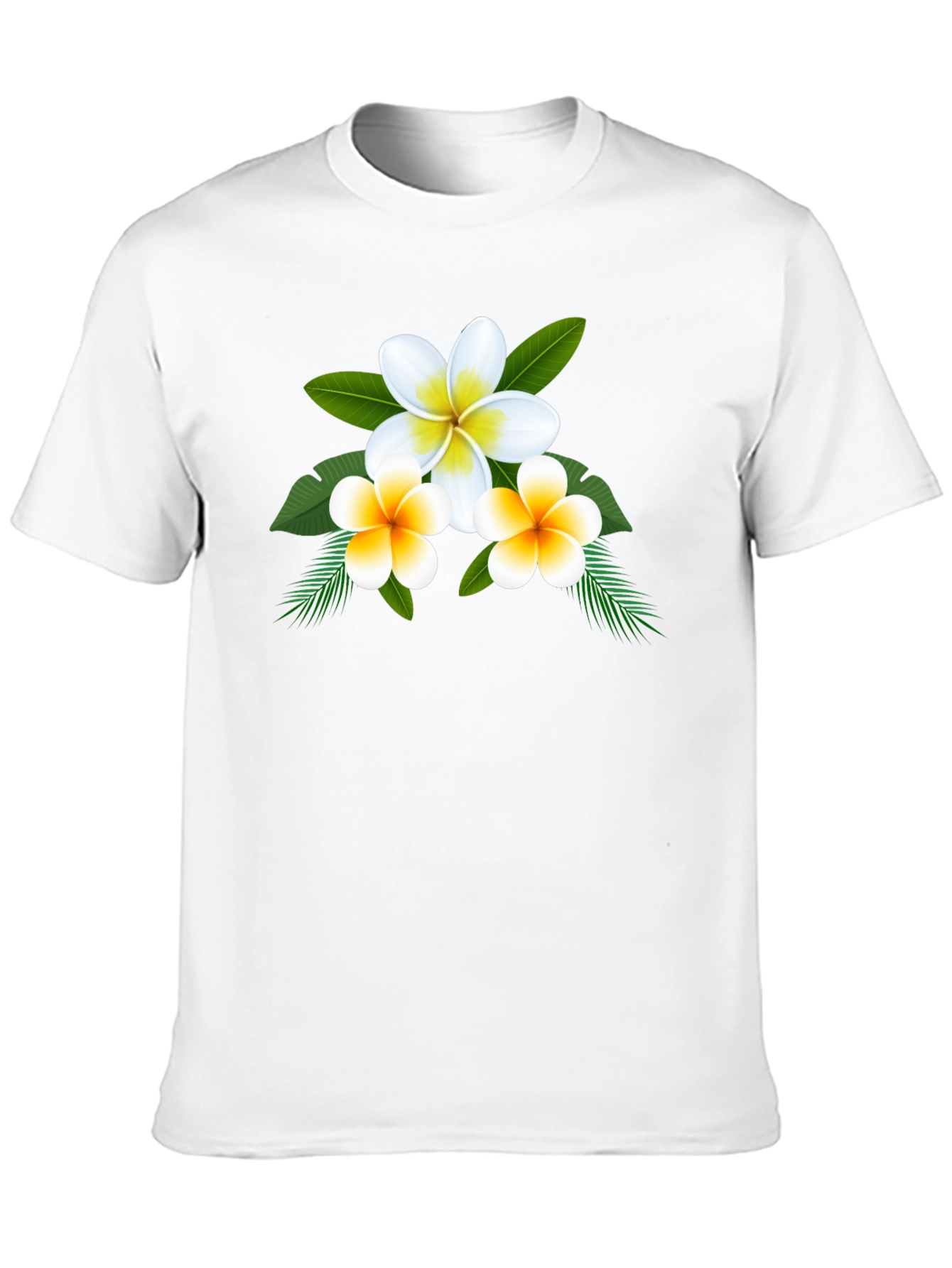 Floral Plumeria Graphic Tee - Soft Cotton Blend