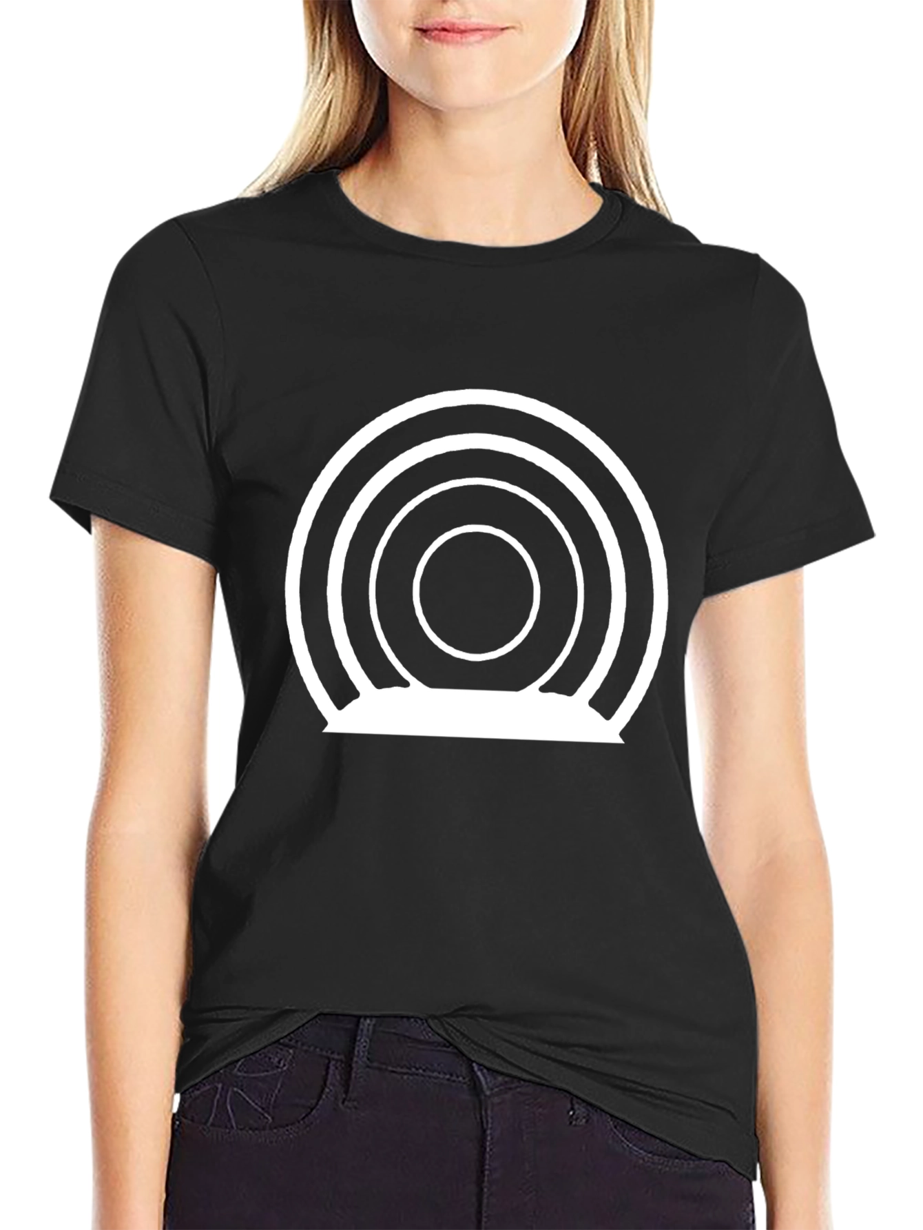 Abstract Target Graphic T-Shirt - Black