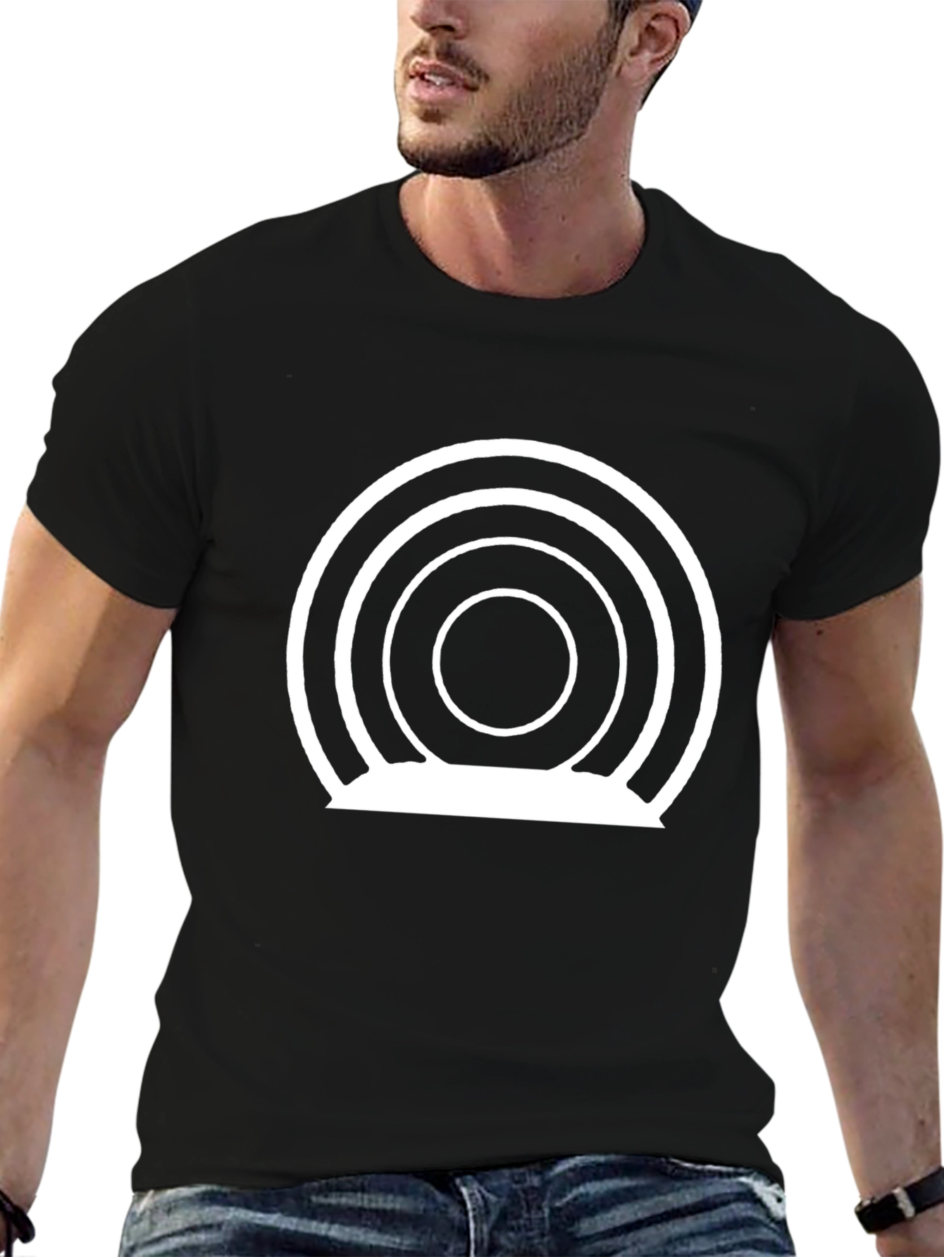 Abstract Target Graphic T-Shirt - Black