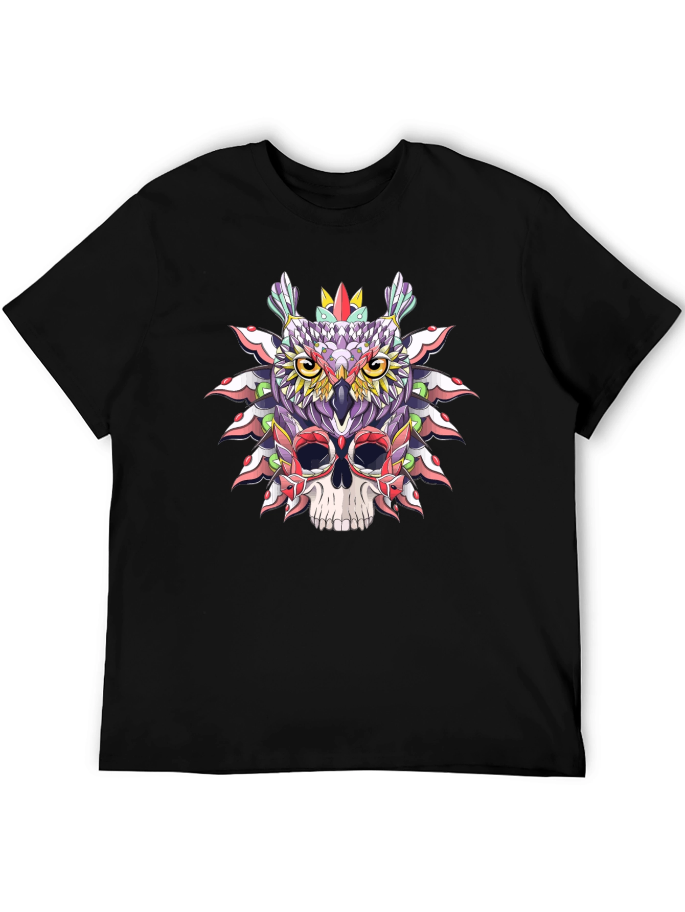 Owl and Skull Graphic T-Shirt - Unique Design