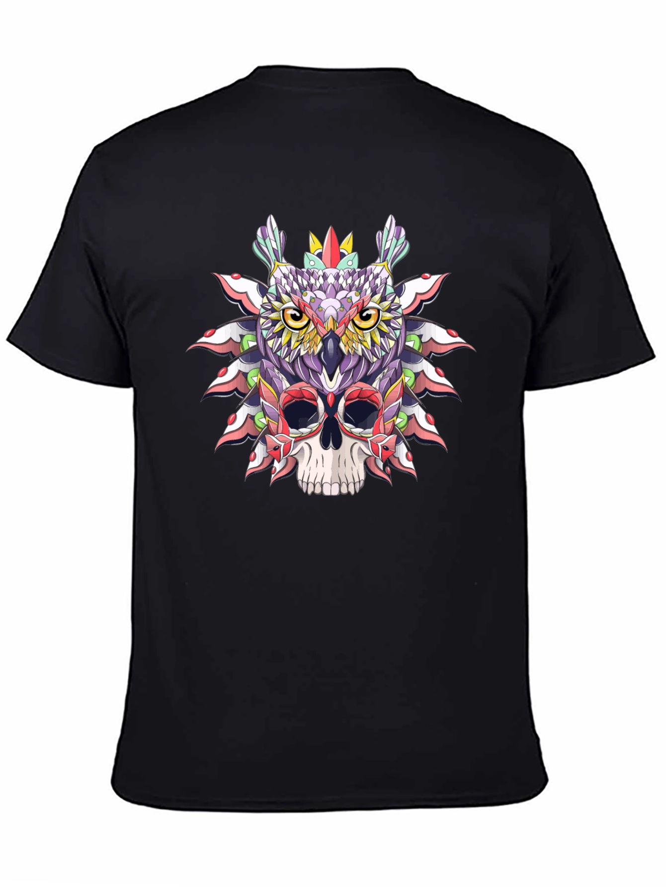 Owl and Skull Graphic T-Shirt - Unique Design