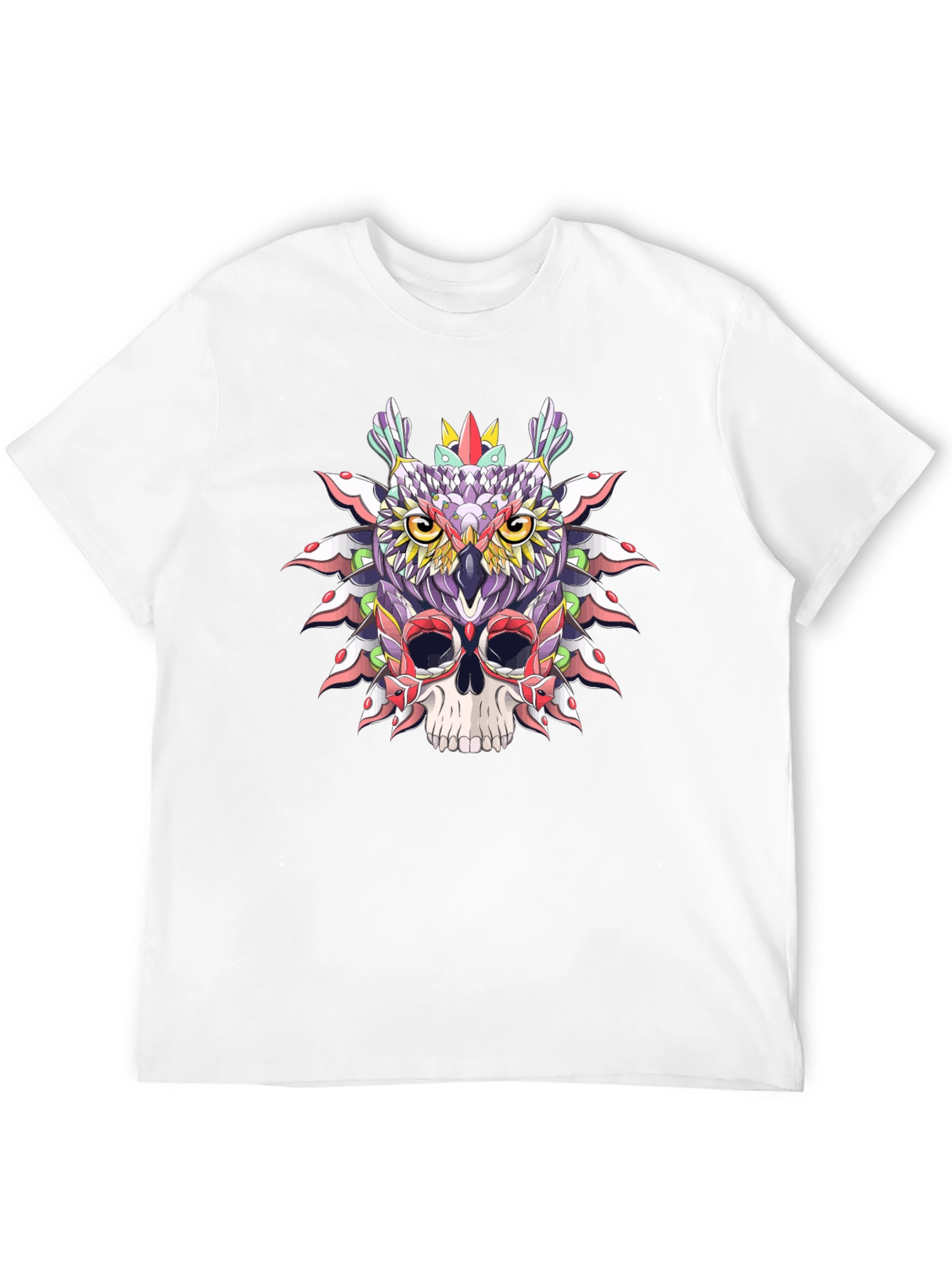Owl and Skull Graphic T-Shirt - Unique Design