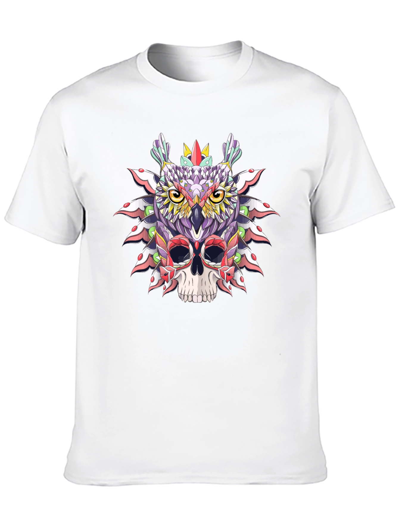 Owl and Skull Graphic T-Shirt - Unique Design
