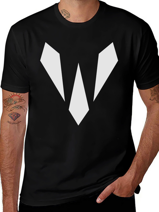 Geometric Graphic Black Tee Shirt