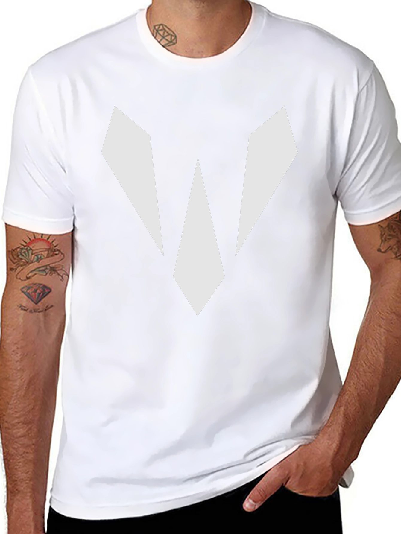 Geometric Graphic Black Tee Shirt