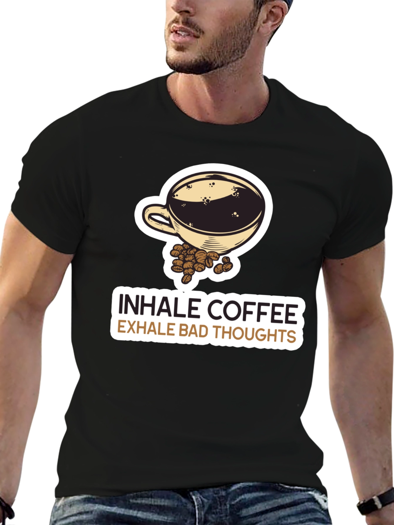 Inhale Coffee Exhale Bad Thoughts Graphic Tee
