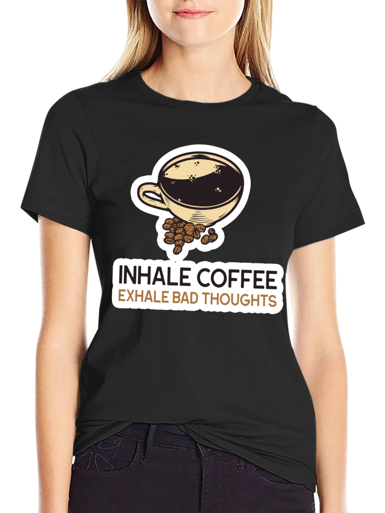 Inhale Coffee Exhale Bad Thoughts Graphic Tee
