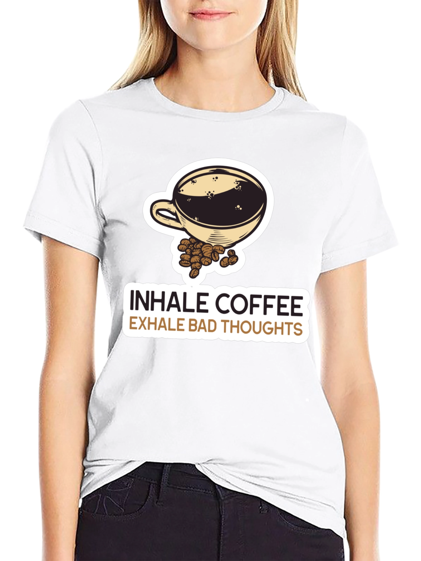 Inhale Coffee Exhale Bad Thoughts Graphic Tee