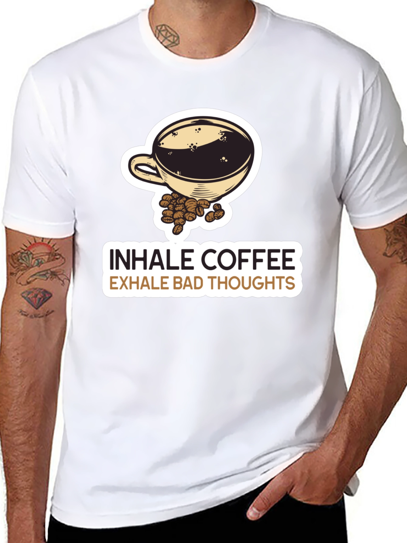 Inhale Coffee Exhale Bad Thoughts Graphic Tee