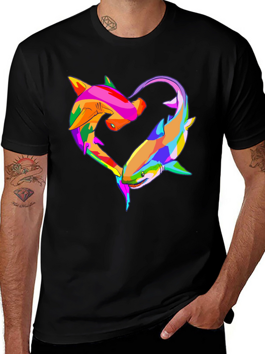 Shark Love Heart Graphic T-Shirt