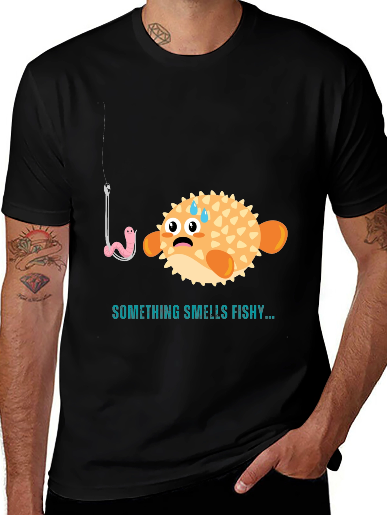 Funny Fishy T-Shirt - Something Smells Fishy Tee