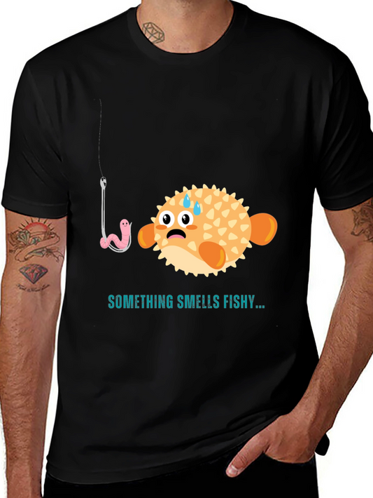 Funny Fishy T-Shirt - Something Smells Fishy Tee