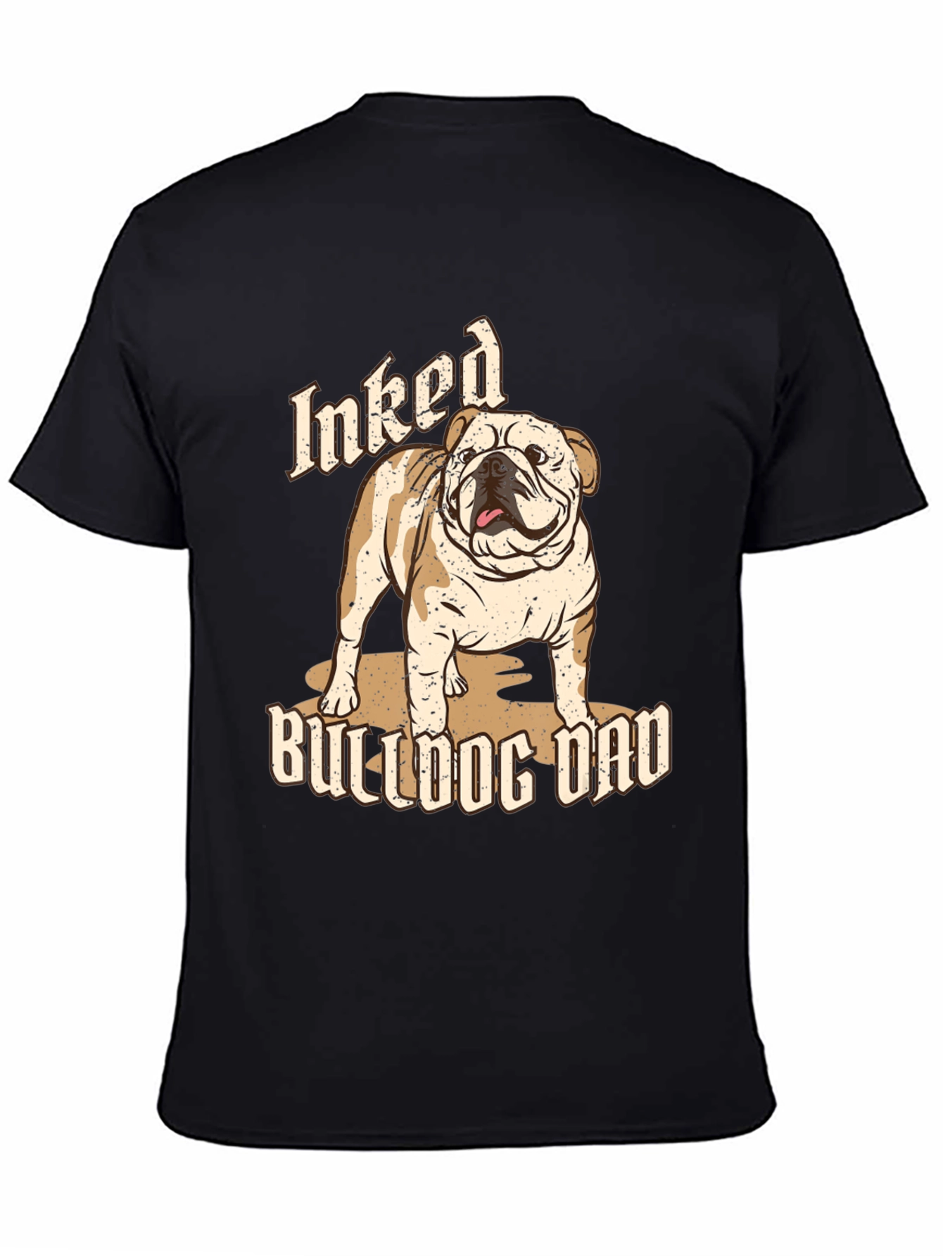Inked Bulldog Dad T-Shirt - Black