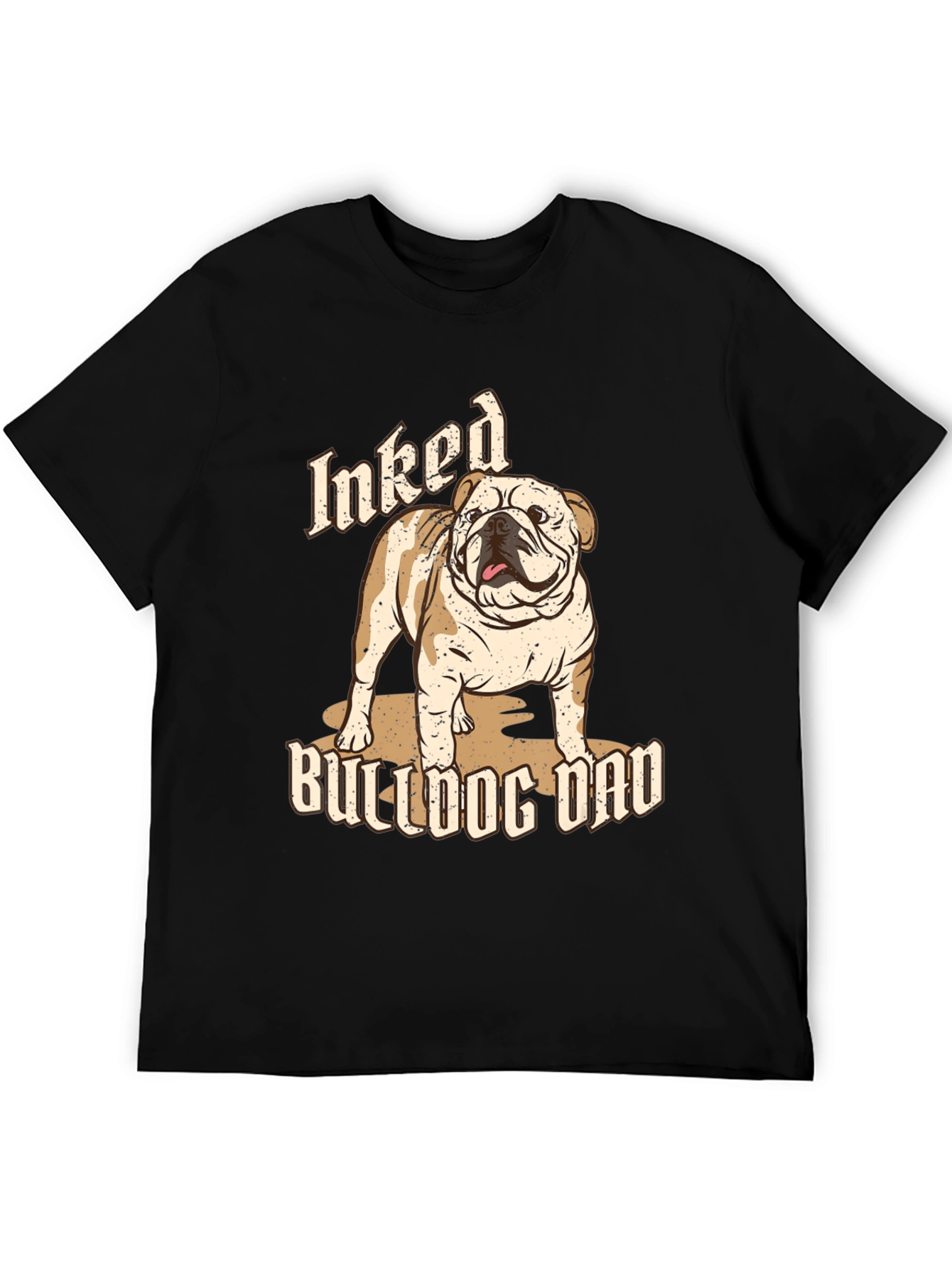 Inked Bulldog Dad T-Shirt - Black