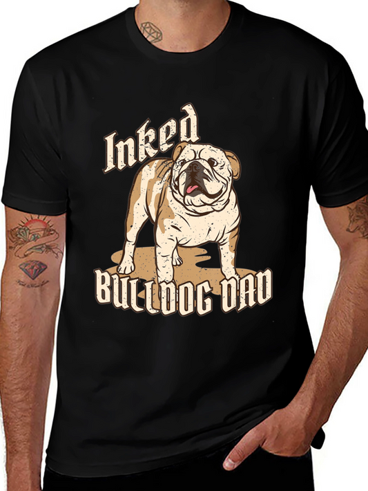 Inked Bulldog Dad T-Shirt - Black