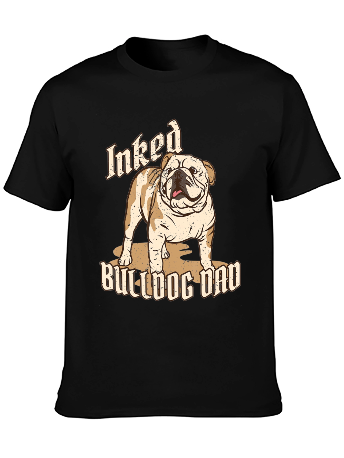 Inked Bulldog Dad T-Shirt - Black