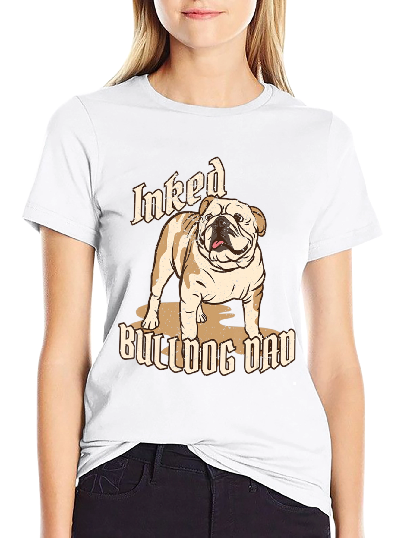 Inked Bulldog Dad T-Shirt - Black