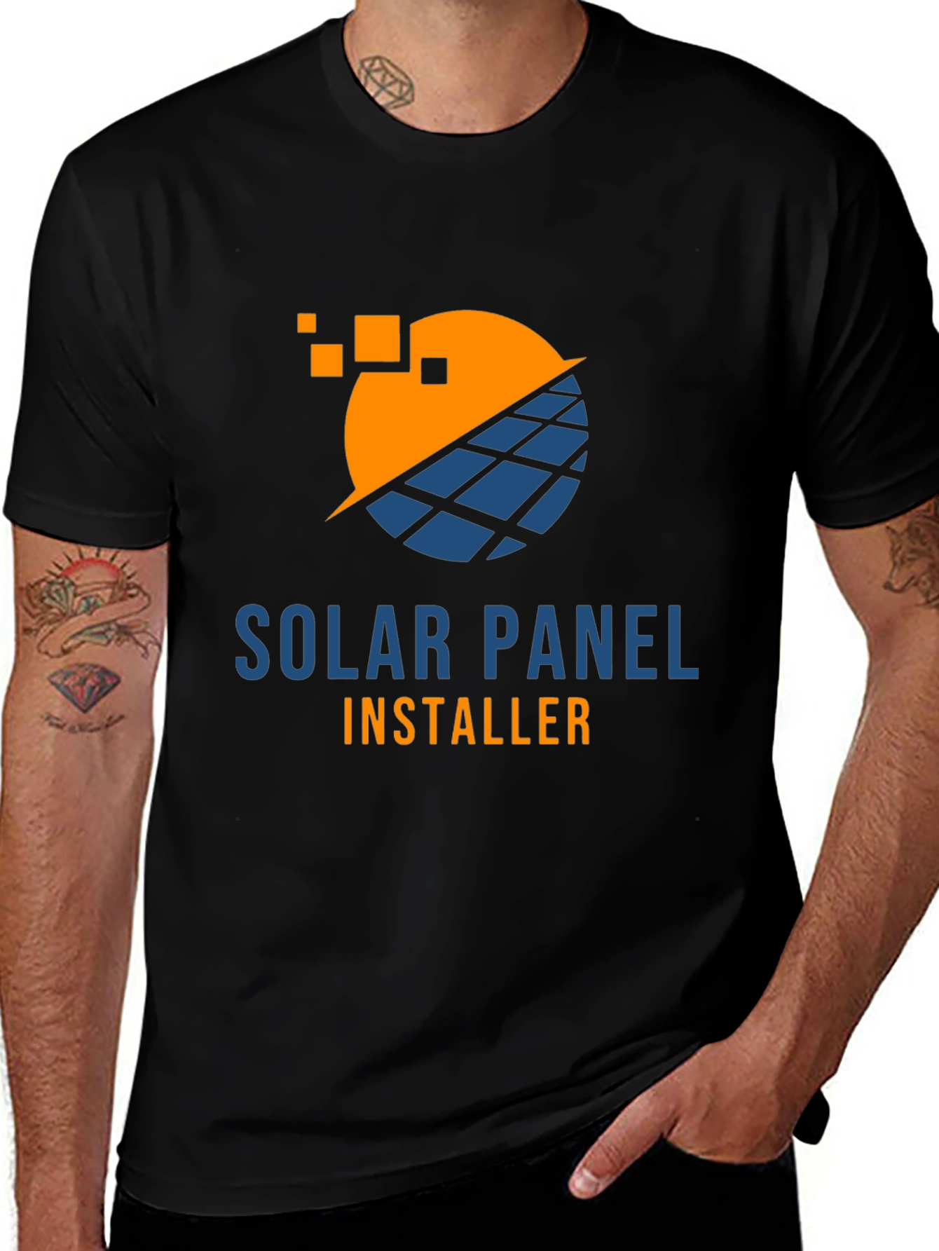 Solar Panel Installer Graphic Tee - Modern Design