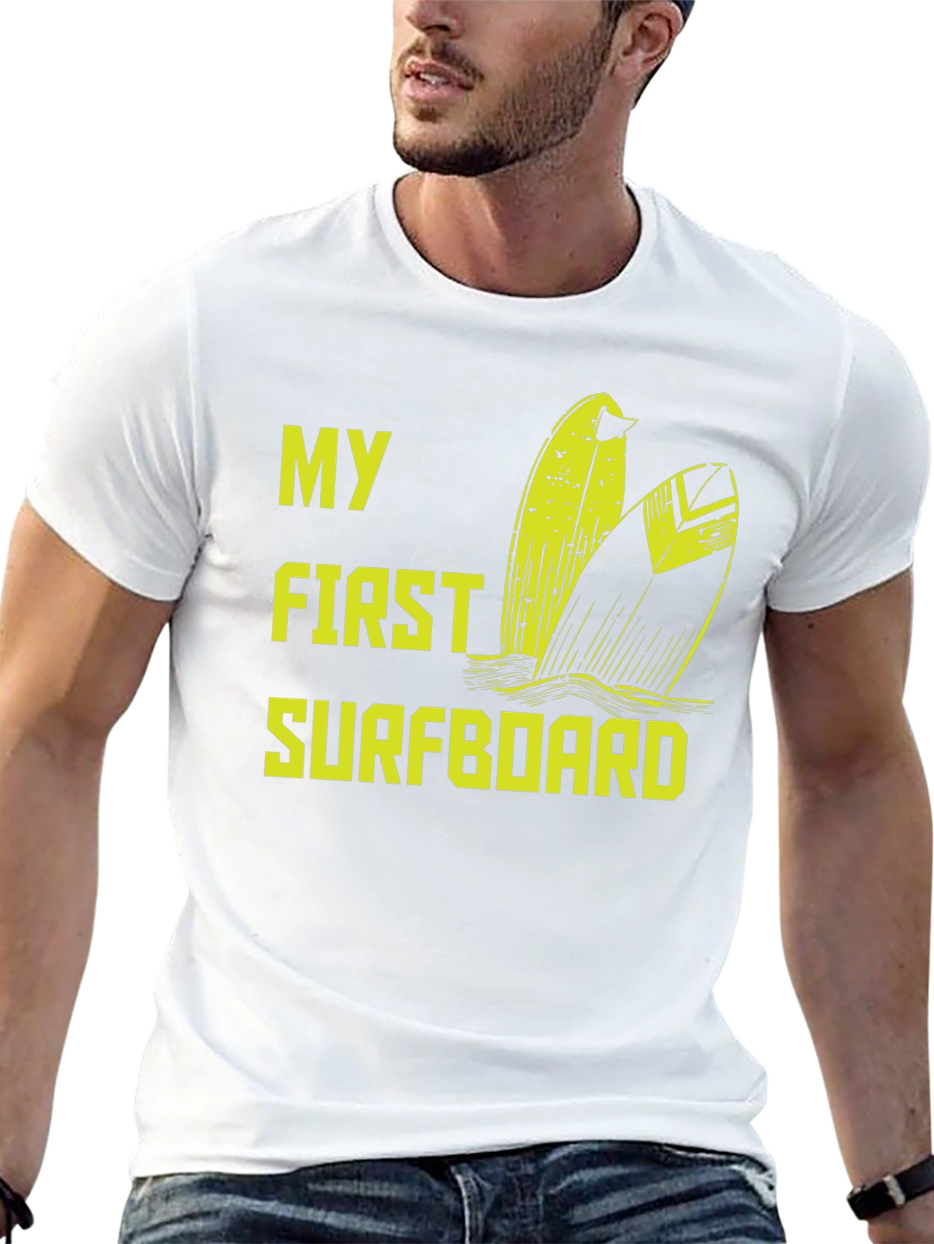My First Surfboard Black Graphic Tee