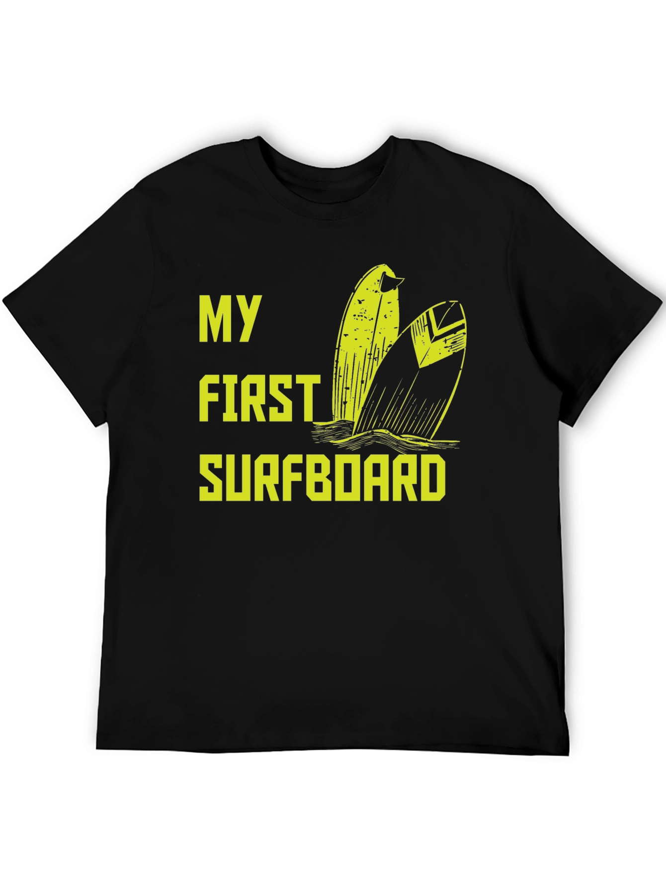 My First Surfboard Black Graphic Tee