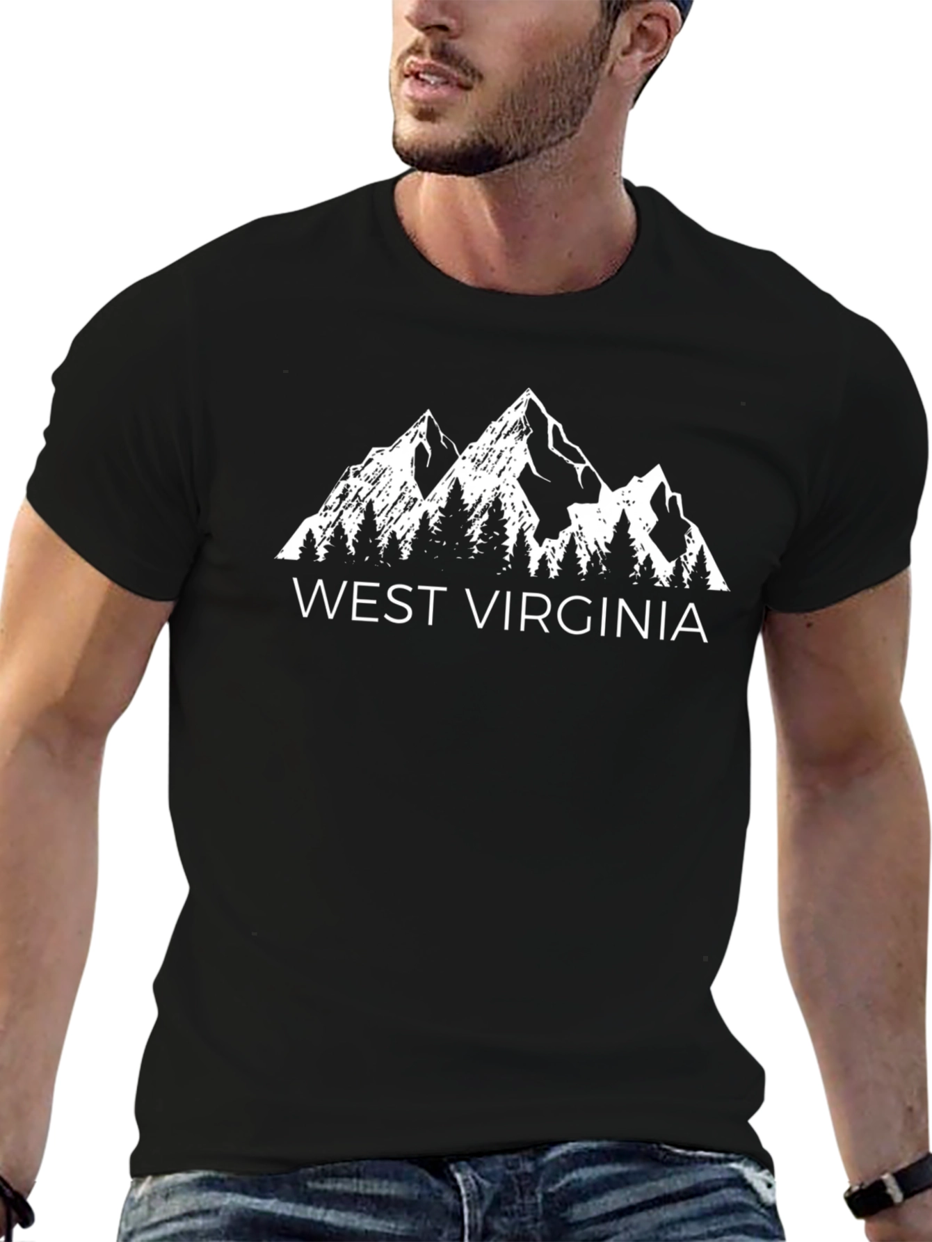 West Virginia Mountain Graphic Tee - Black