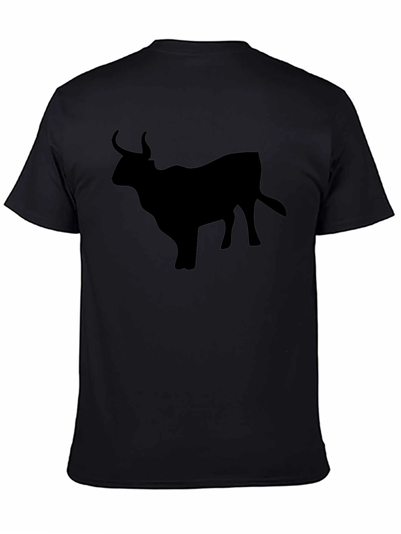 Mens Black Bull Silhouette T-Shirt