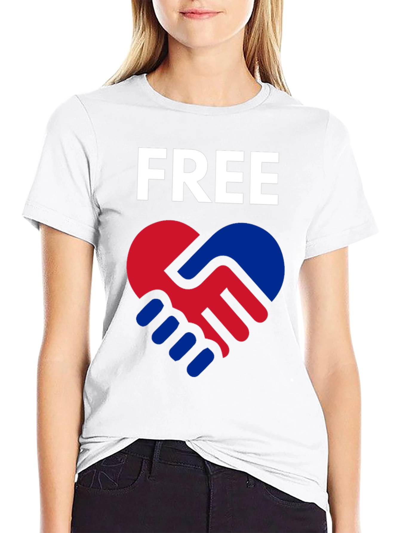 Free Heart Hands T-Shirt - Black