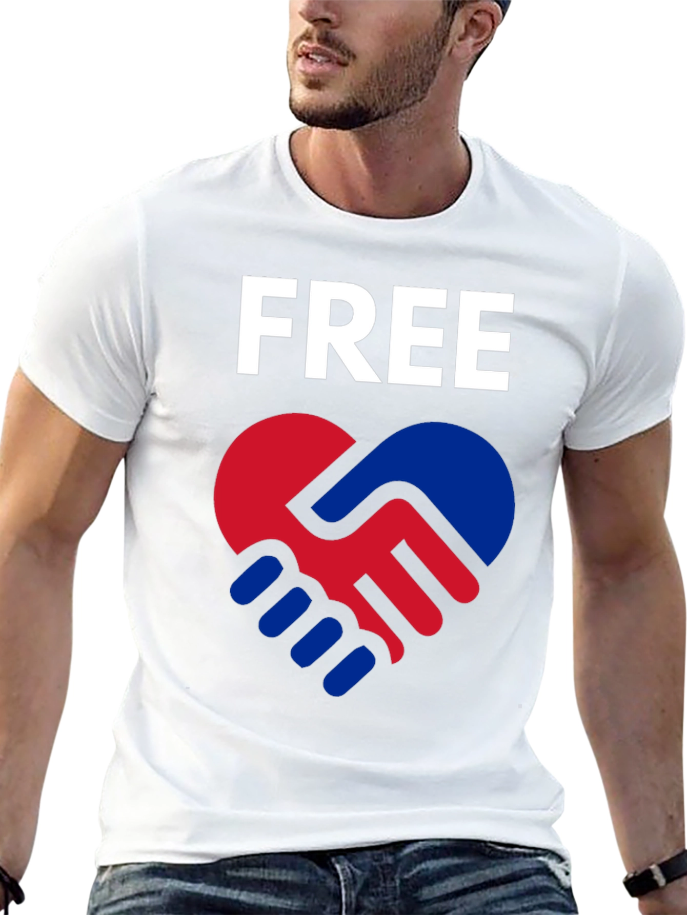 Free Heart Hands T-Shirt - Black