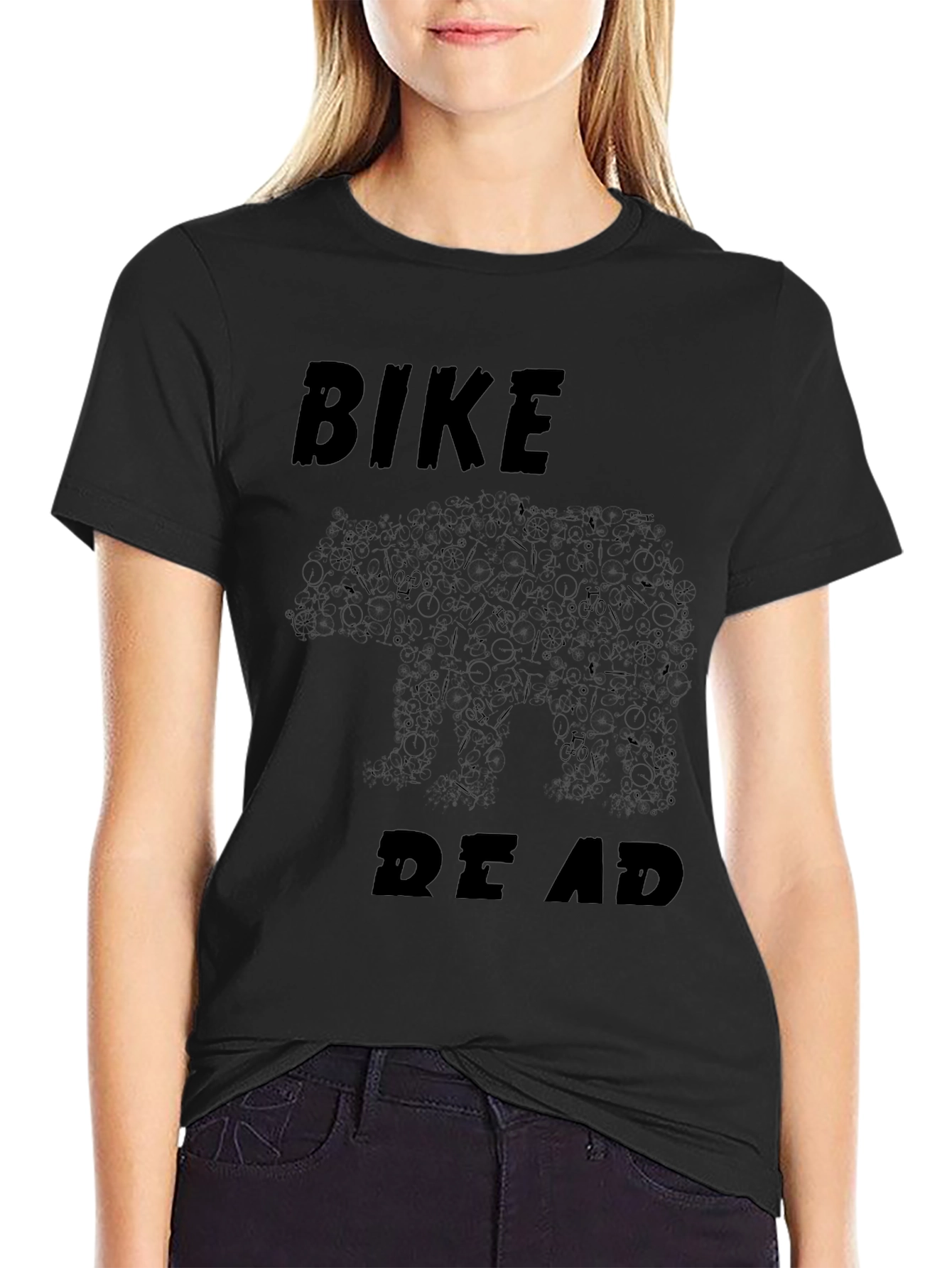 Bike Dead Bear Graphic Tee - Black