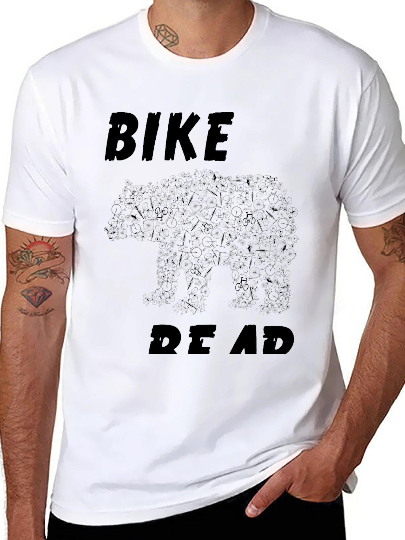 Bike Dead Bear Graphic Tee - Black