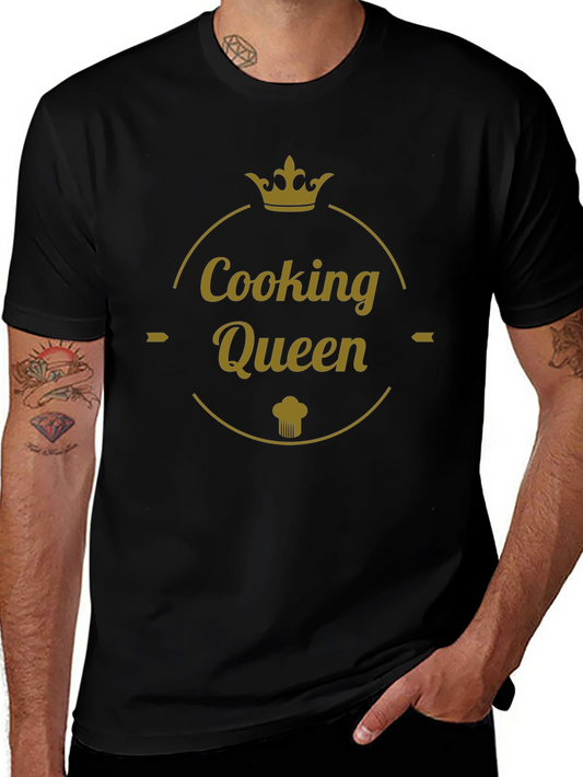 Cooking Queen T-Shirt - Black Graphic Tee for Culinary Artists